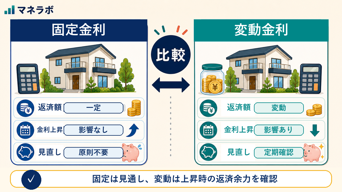 固定金利と変動金利の返済比較